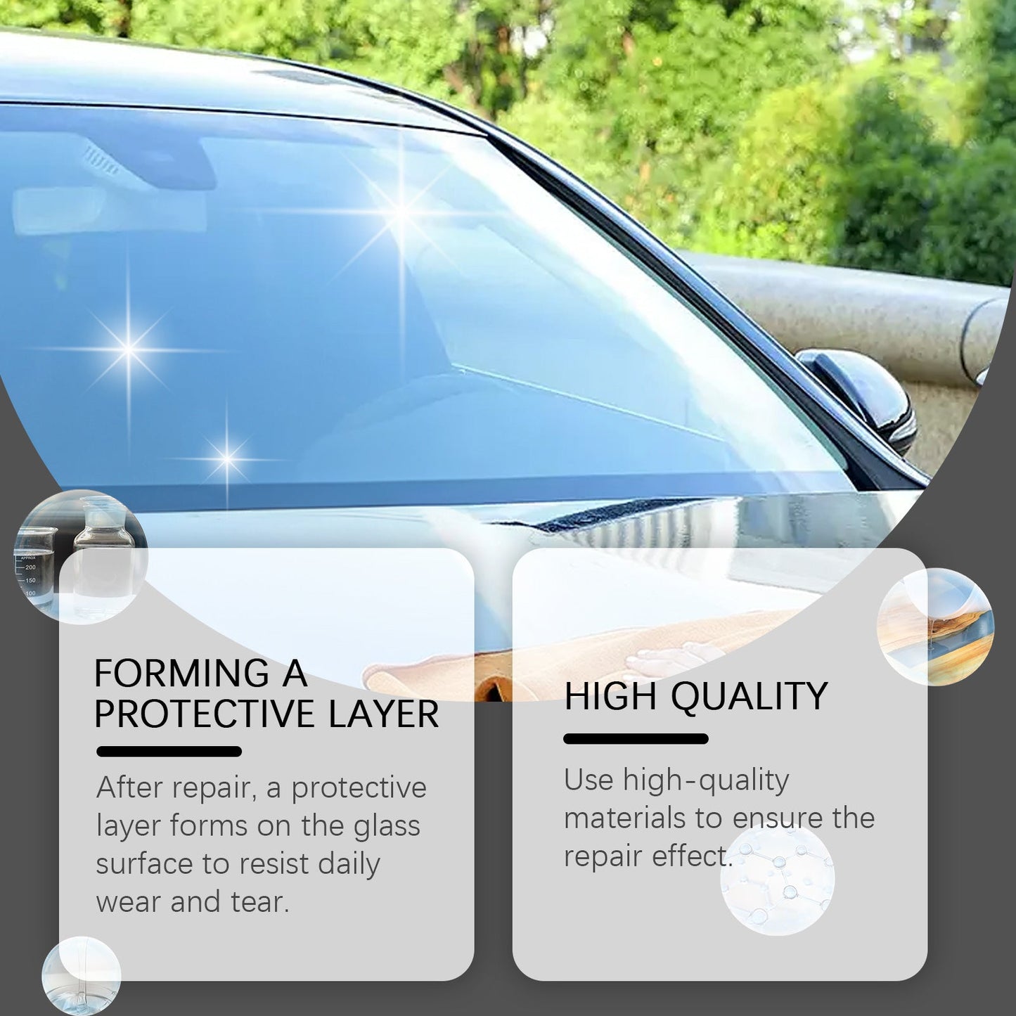 Premium Car Windshield Repair Fluid Set for Clear Vision