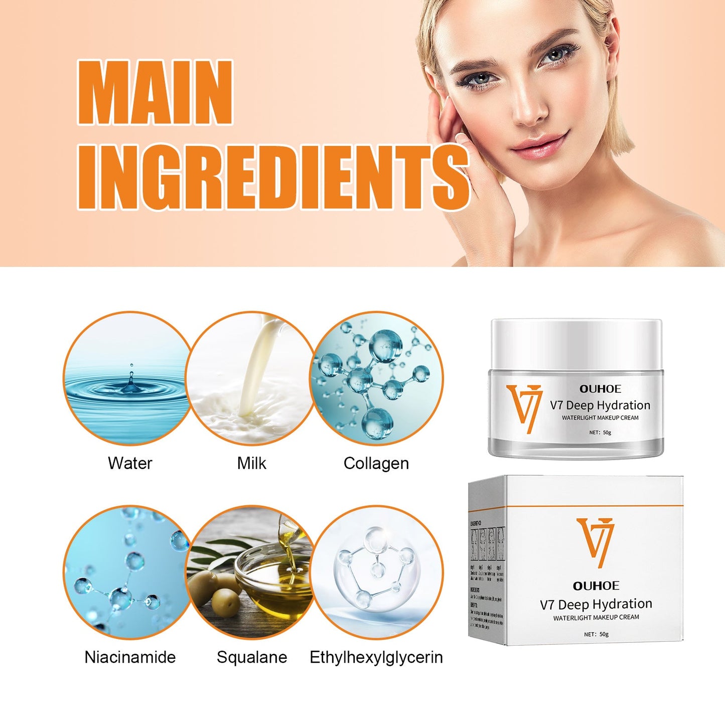 Moisturizing And Brightening Toning Cream, Moisturizing Face, Beauty, Rejuvenation, Moisturizing Cream, Brightening, Firming And Smoothing Cream - Korvel