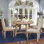 TREXM 5-Piece Farmhouse Dining Table Set Wood Round Extendable Dining Table and 4 Upholstered Dining Chairs (Natural Wood Wash) - Korvel