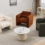 Modern style chair with sheepskin Sherpa fabric soft cushion, comfortable armchair, soft with backrest and pillow, seaweed green - Korvel