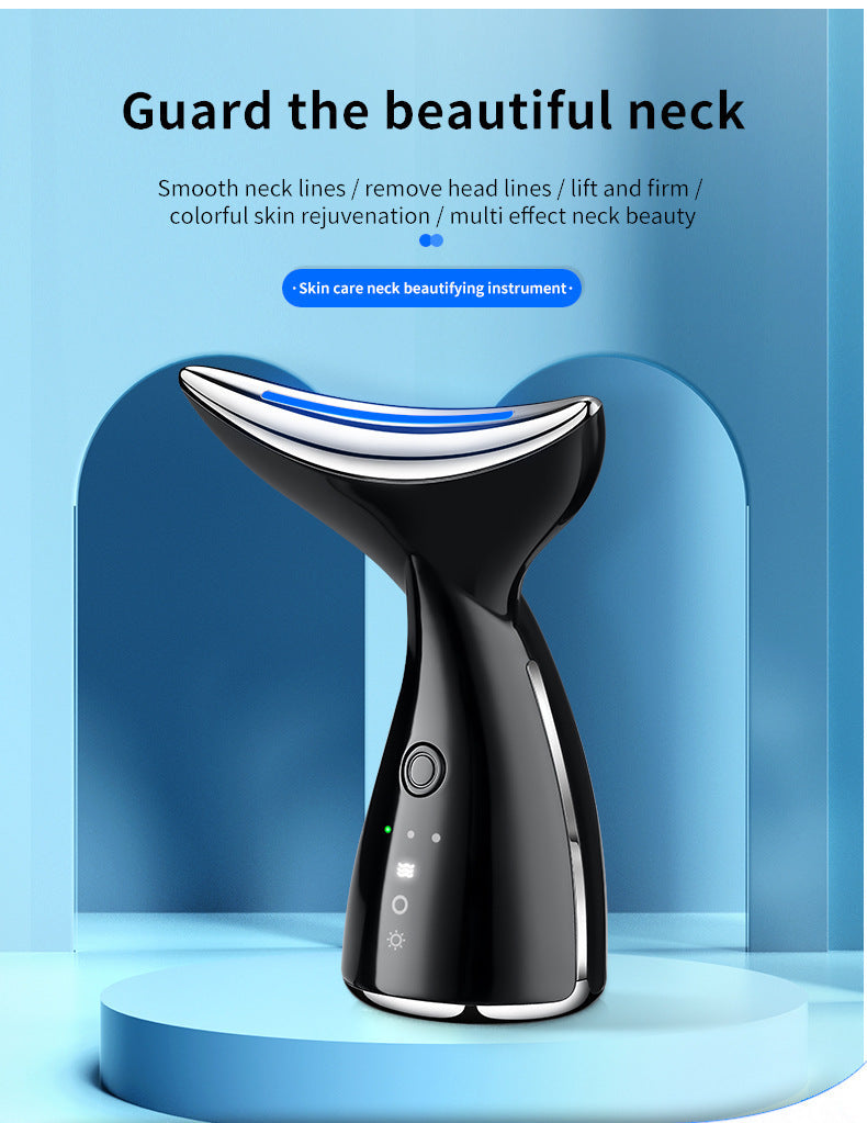 Neck Beautifying Instrument Fishtail Neck Massage To Remove Fine Lines With Color Light Micro Current Can Heat Swan Neck Electric Massage - Korvel