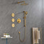 Shower System with Shower Head  Hand Shower Slide Bar Bodysprays, Shower Arm  Hose Valve Trim  and Lever Handles - Korvel