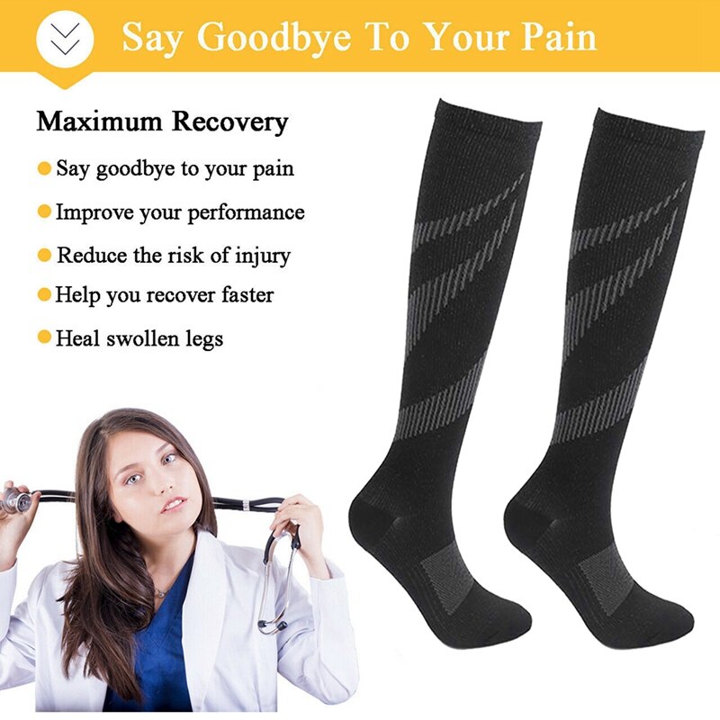 Compression Stocking Anti-slip Best for Basketball Football Outdoor Running  Socks Women Men Travel Compression Socks - Korvel