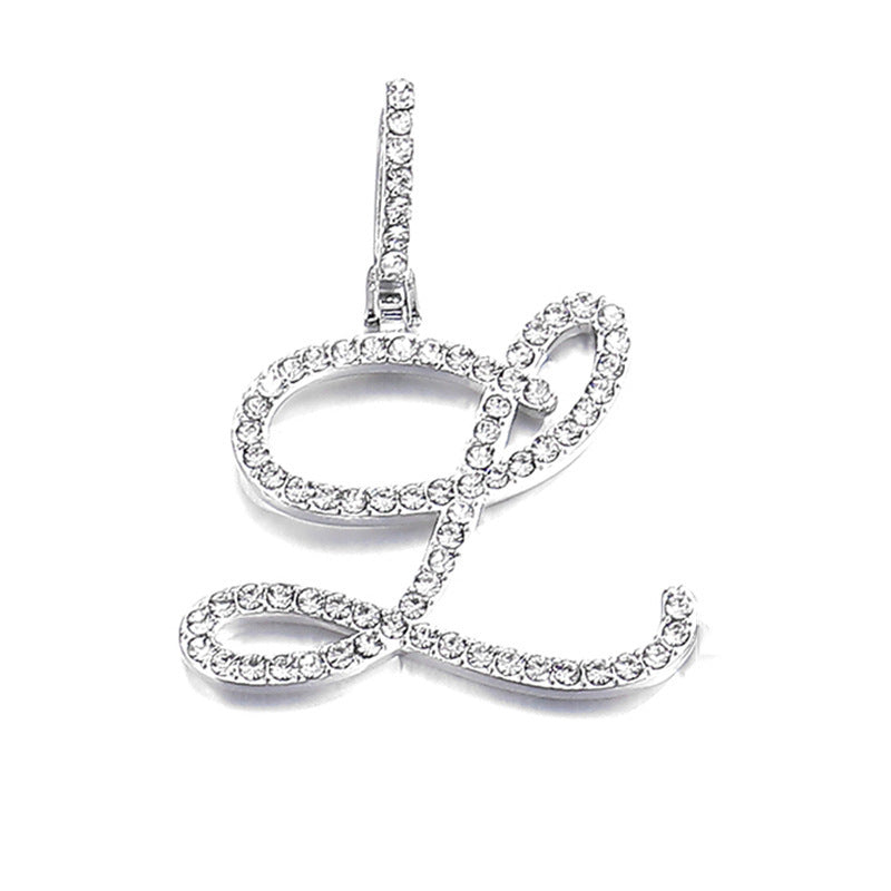 Hip Hop Grass Letter Pendant with Cuban Chain