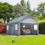 Carport portátil resistente de 10x20 con ventanas enrollables