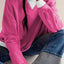 Contrast Dropped Shoulder Long Sleeve Sweatshirt - Korvel