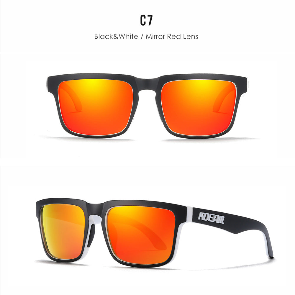 Classic polarized sunglasses for men and women ultra light driving glasses colorful real film sunglasses - Korvel