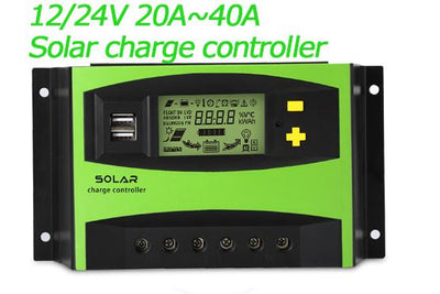 12V 24V 60A 50A 40A 30A  Solar Controller with LCD Function Dual USB 5VDC Output Solar Panel Battery Charge Regulator - Korvel