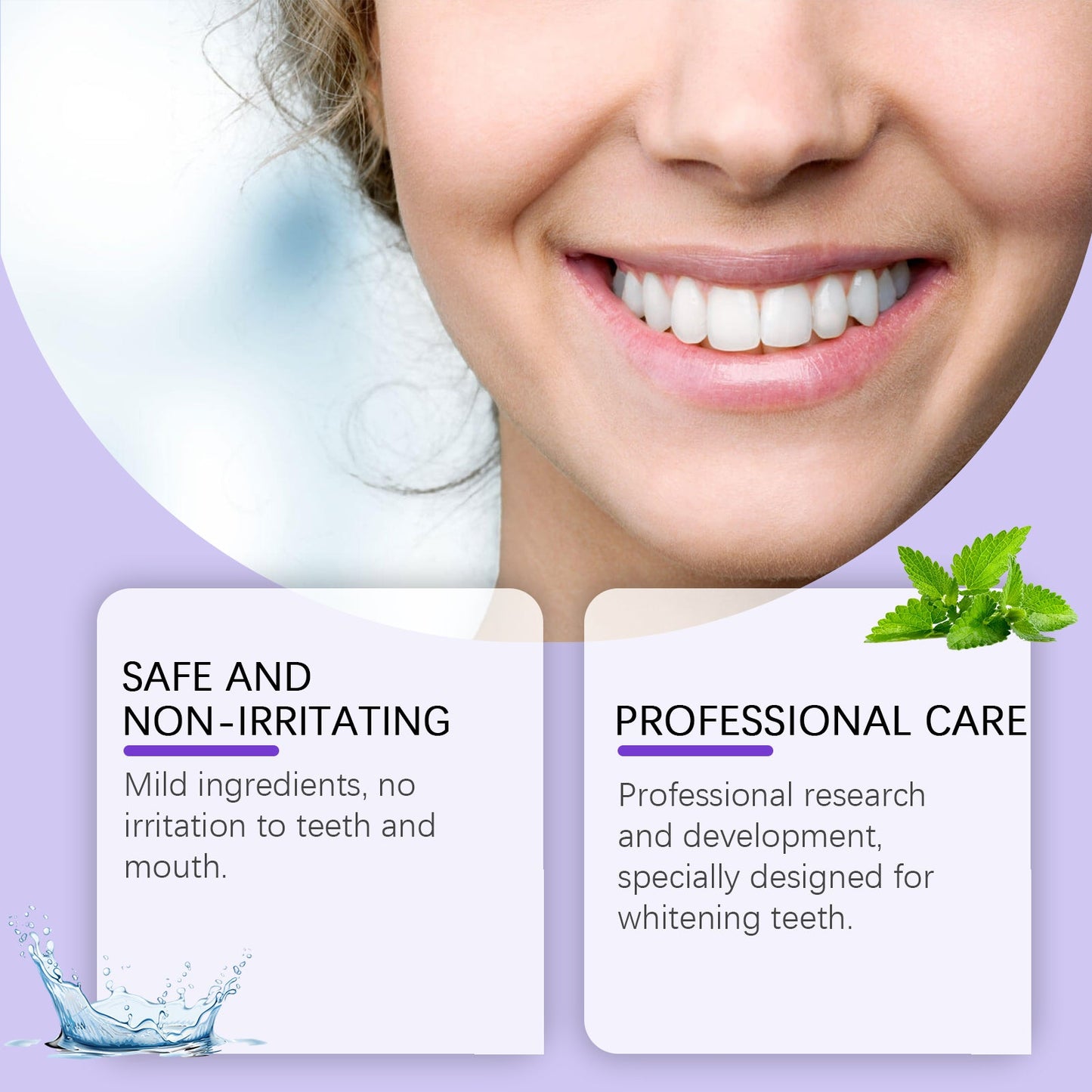 Ensemble de blanchiment des dents tonique violet pour une haleine fraîche