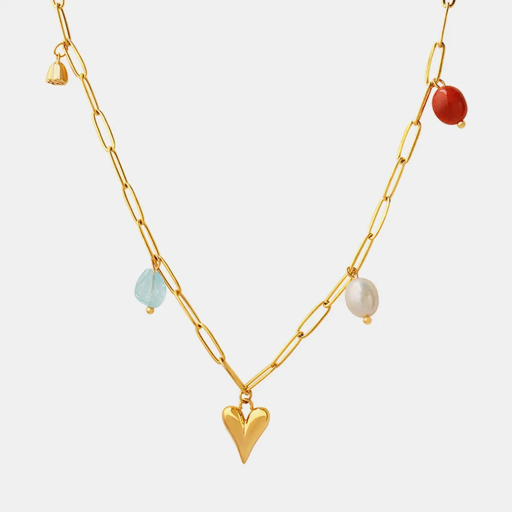 Collier Pendentif Cœur en Acier Titane