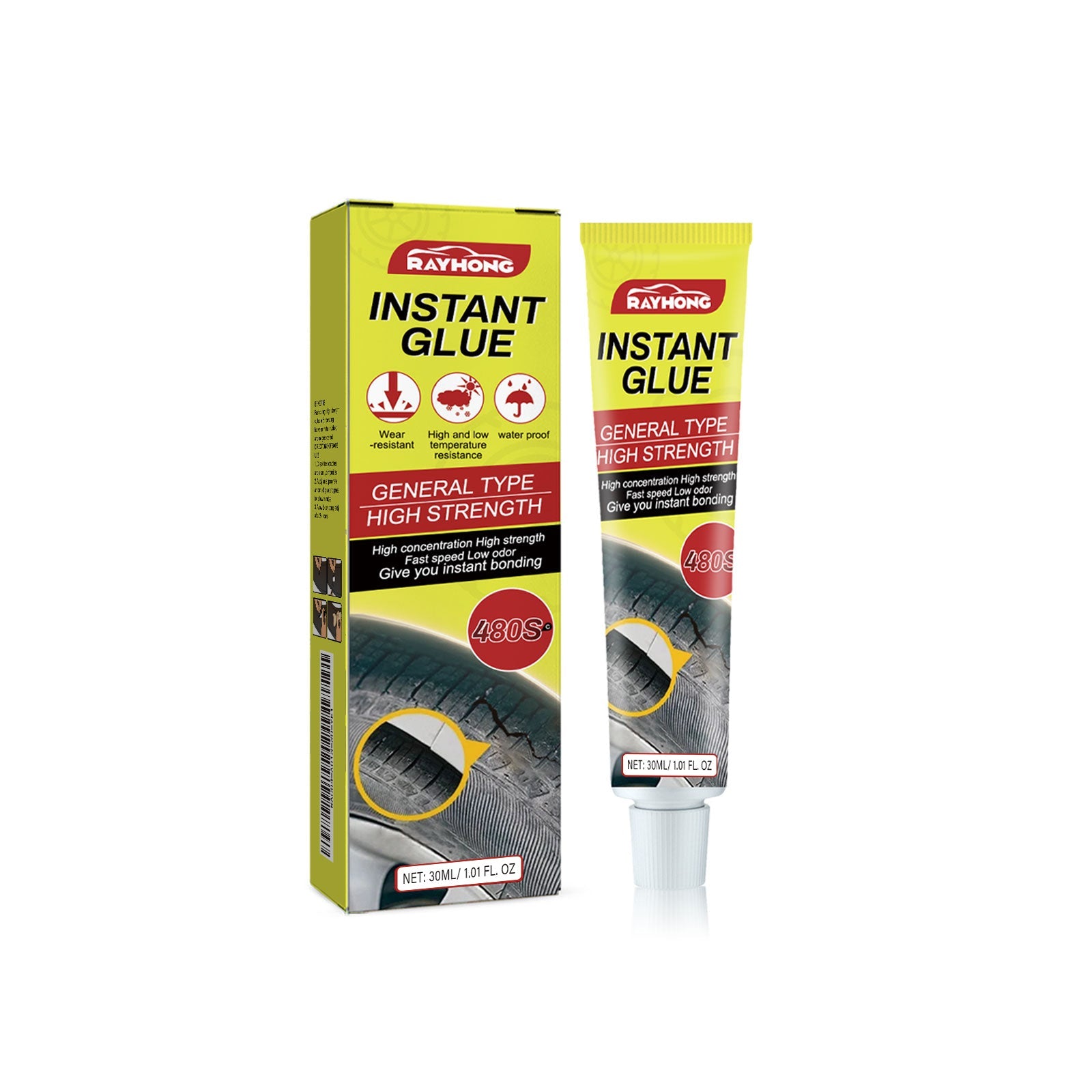 Instant Glue, Car Tire Crack Repair Glue Tire Maintenance Repair Glue Sealing Adhesive - Korvel