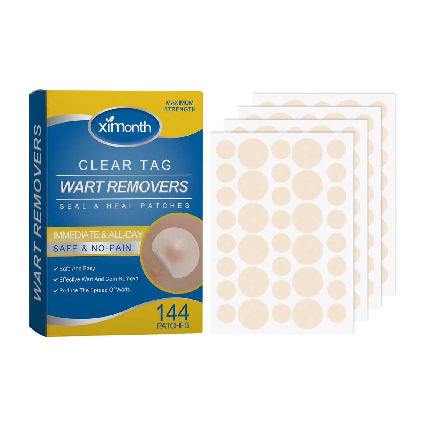 Wart Removers Seal & Heal Patches, Lightening Mole Gram Wart Repair Meat Grain Callus Corns Skin Clean And Smooth Patch - Korvel