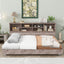 Full Size Daybed Frame with Storage Bookcases Wood Light Oak - Korvel