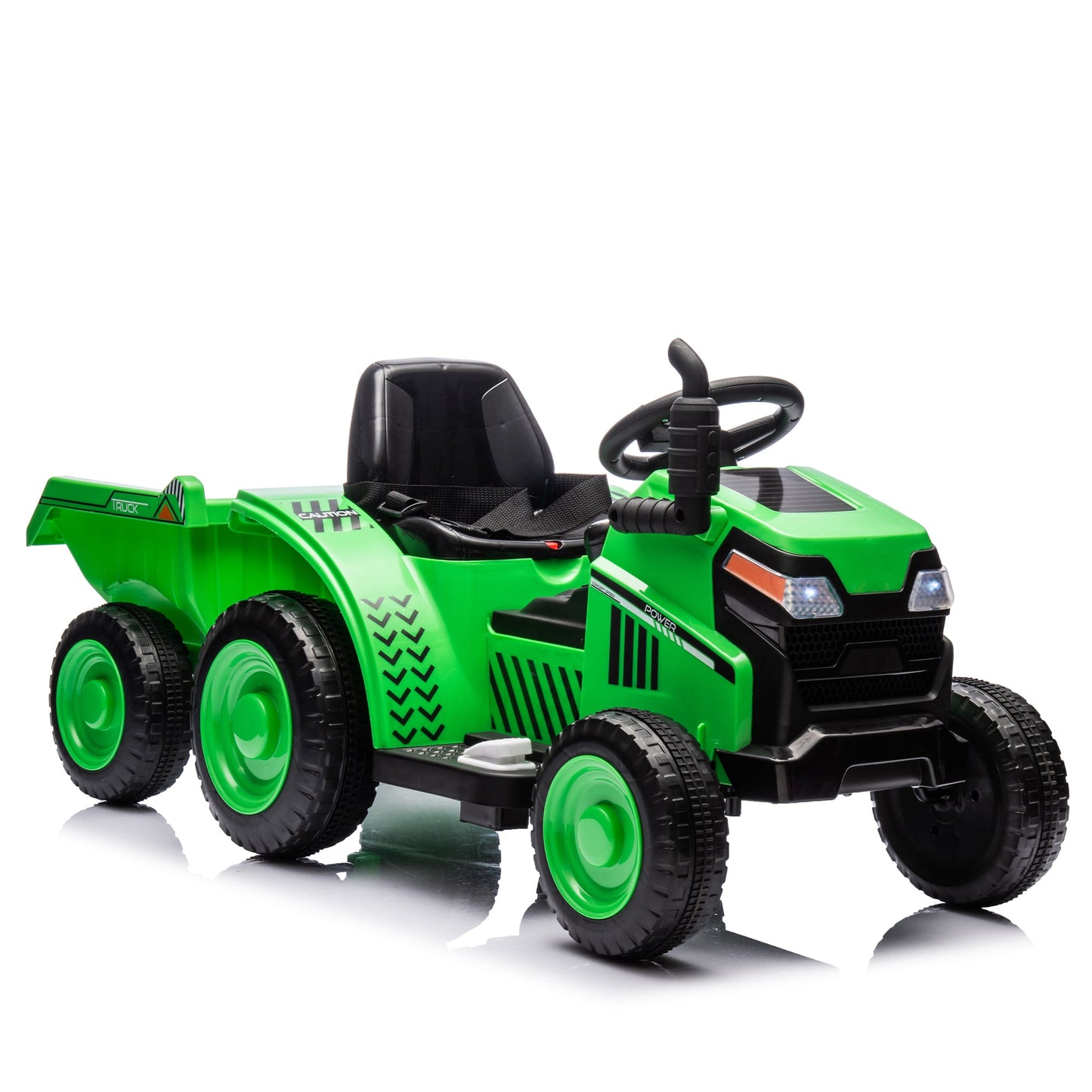12V Electric Ride-On Tractor "Black Knight" with Detachable Tugboat