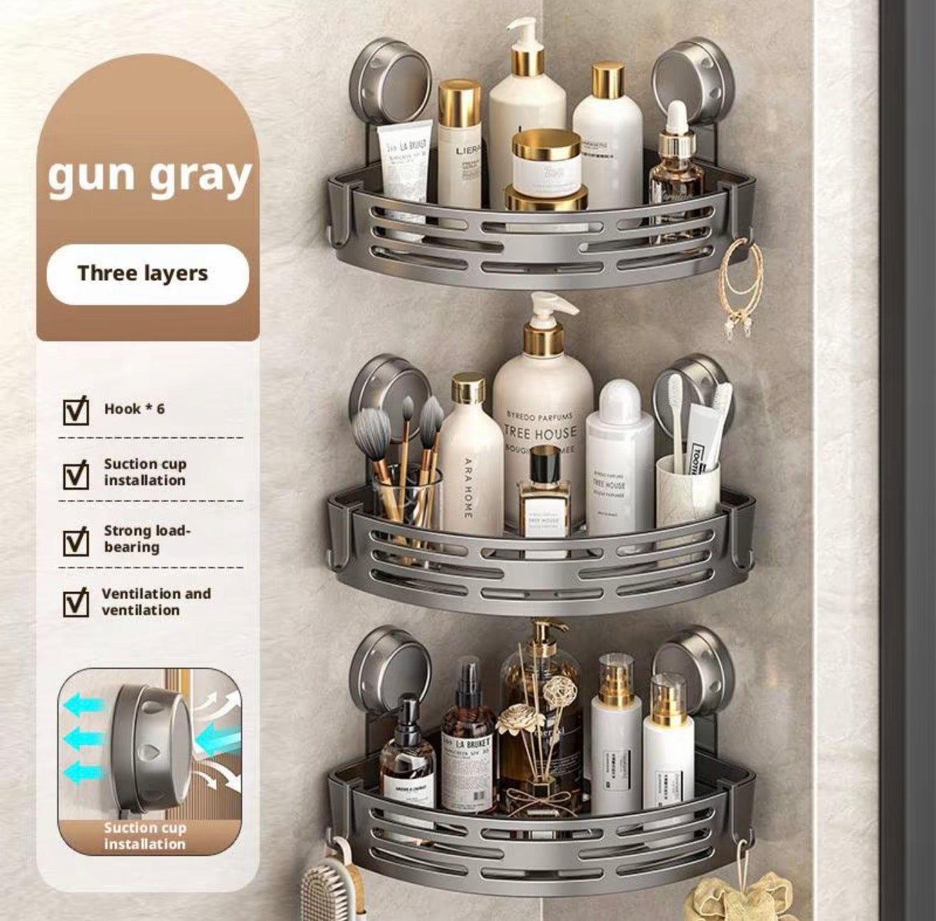 Organizador de Ducha FlexMount - Juego de Caddy que Ahorra Espacio