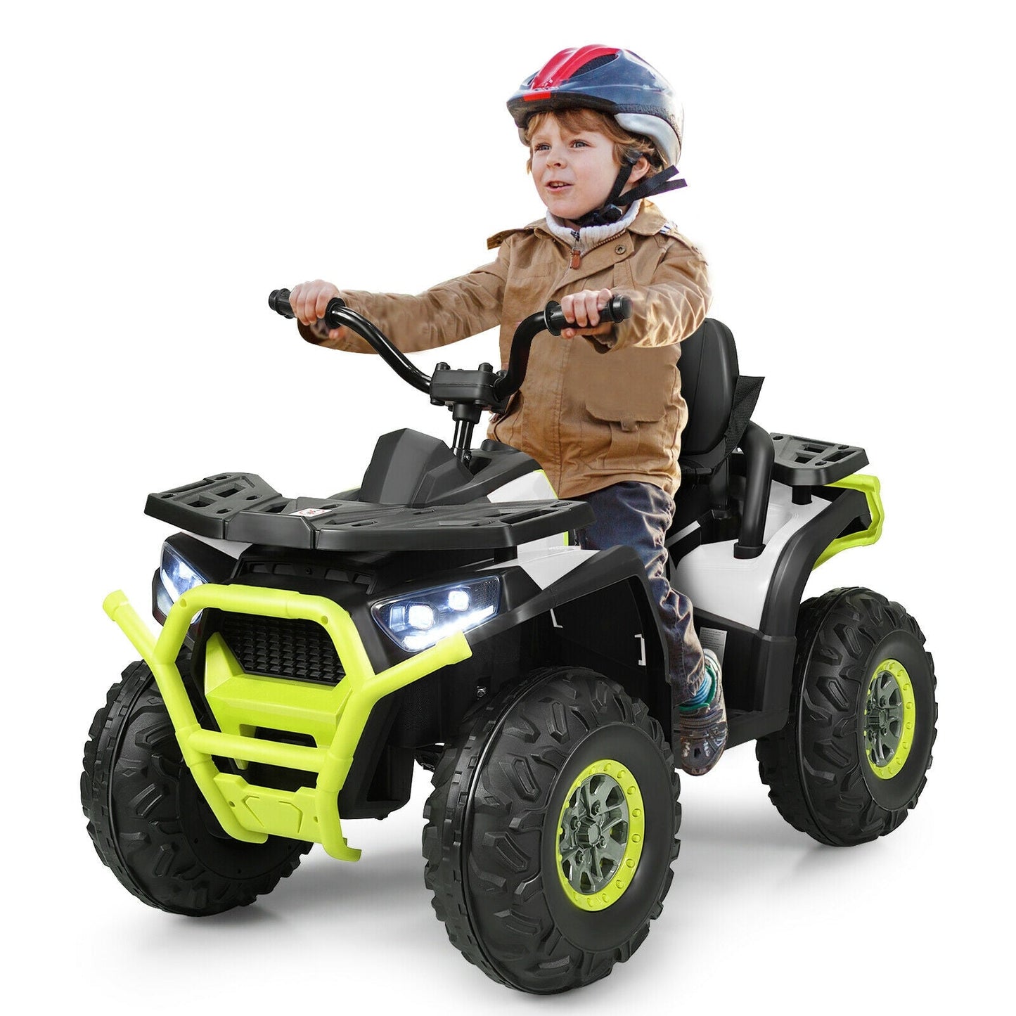 Quad ATV électrique pour enfants 12V avec MP3 et lumières LED - Blanc