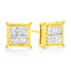 Pendientes de diamantes en corte princesa de oro amarillo de 14 quilates