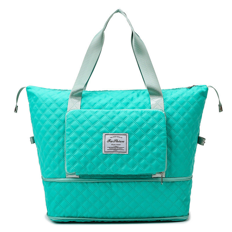 Foldable Travel Duffle Bag with Rhombus Design