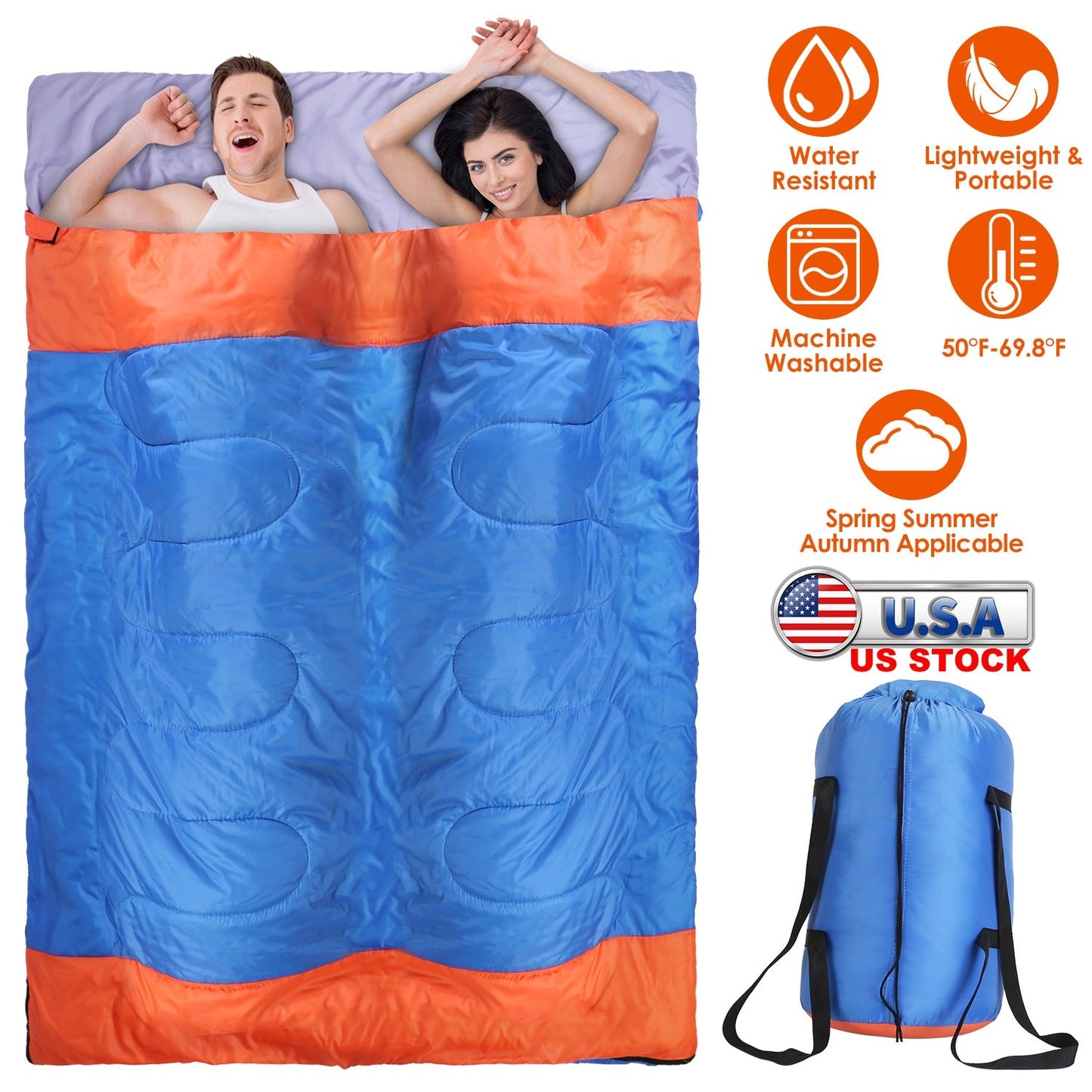 Sac de couchage extérieur GBruno pour 2 personnes