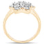 Bague cocktail en diamant plaquée or jaune 14K