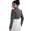 Womens Retro Short Casual Denim Jacket with Zipper