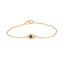 Pulsera de Ojo Maligno de Zafiro Azul y Diamante en Oro Amarillo de 10K - 7"