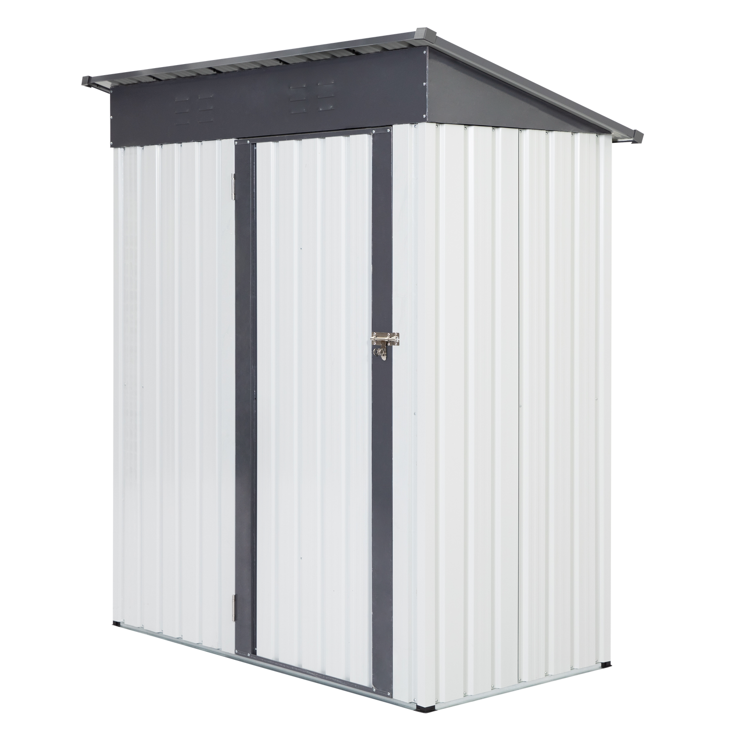 Abri de jardin en métal XWT016 - Gris et blanc 5x3x6ft