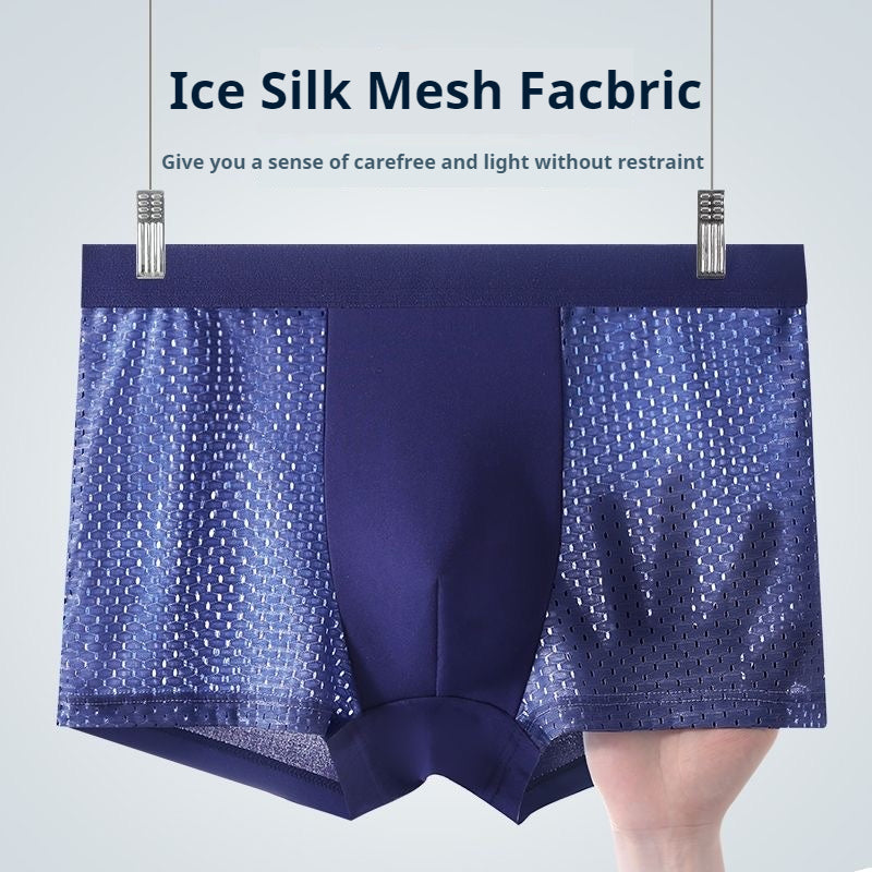 Premium Cool Knitted Fabric Mesh Boxer Shorts for Men