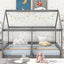 Twin Size House Platform Beds Two Shared Beds Gray - Korvel