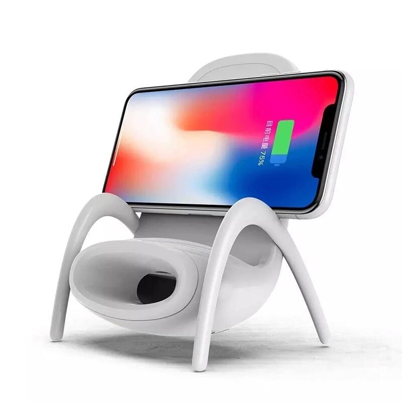 Portable Mini Chair Wireless Charger Supply For All Phones Multipurpose Phone Stand With Musical Speaker Function Charger - Korvel