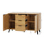Buffet Cabinet en Bois Naturel avec Panneaux Latéraux et Rangement