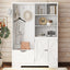 Multi-functional Hall Tree with Storage Shelves Drawers Cabinet Elegant Hallway Shoe Cabinet with Bench Modern Coat Rack White - Korvel