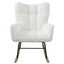 Silla mecedora de tela de terciopelo - Diseño moderno en blanco tapizado