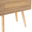 15.75" Rattan End table with Power Outlet & USB Ports  Modern nightstand with drawer and solid wood legs - Korvel