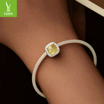 Silver Charm Original Autumn Golden Ginkgo Leaf DIY Bracelet Beads Luxurious Shining s925 Pure Silver Beads Loose Beads - Korvel