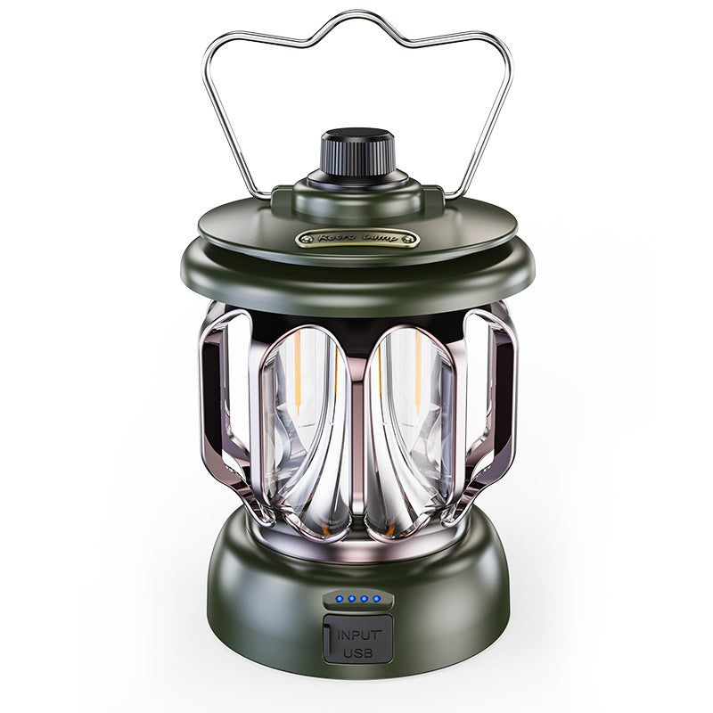 Led retro outdoor camping lamp white long battery life rechargeable tent camping lamp - Korvel