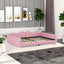 Lit de jour rembourré de taille normale en rose avec dossier en forme de nuage