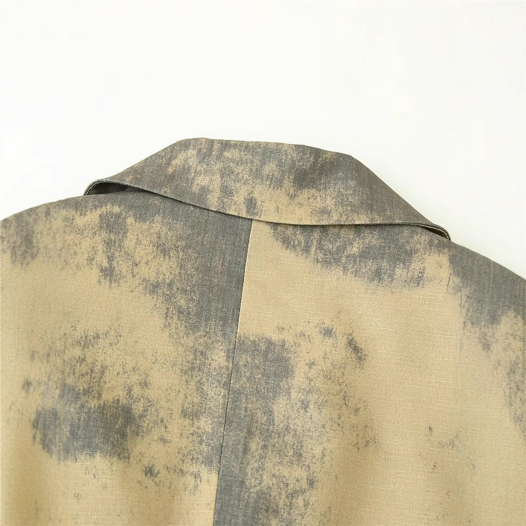 Elegant Printed Long Sleeve Blazer for Women