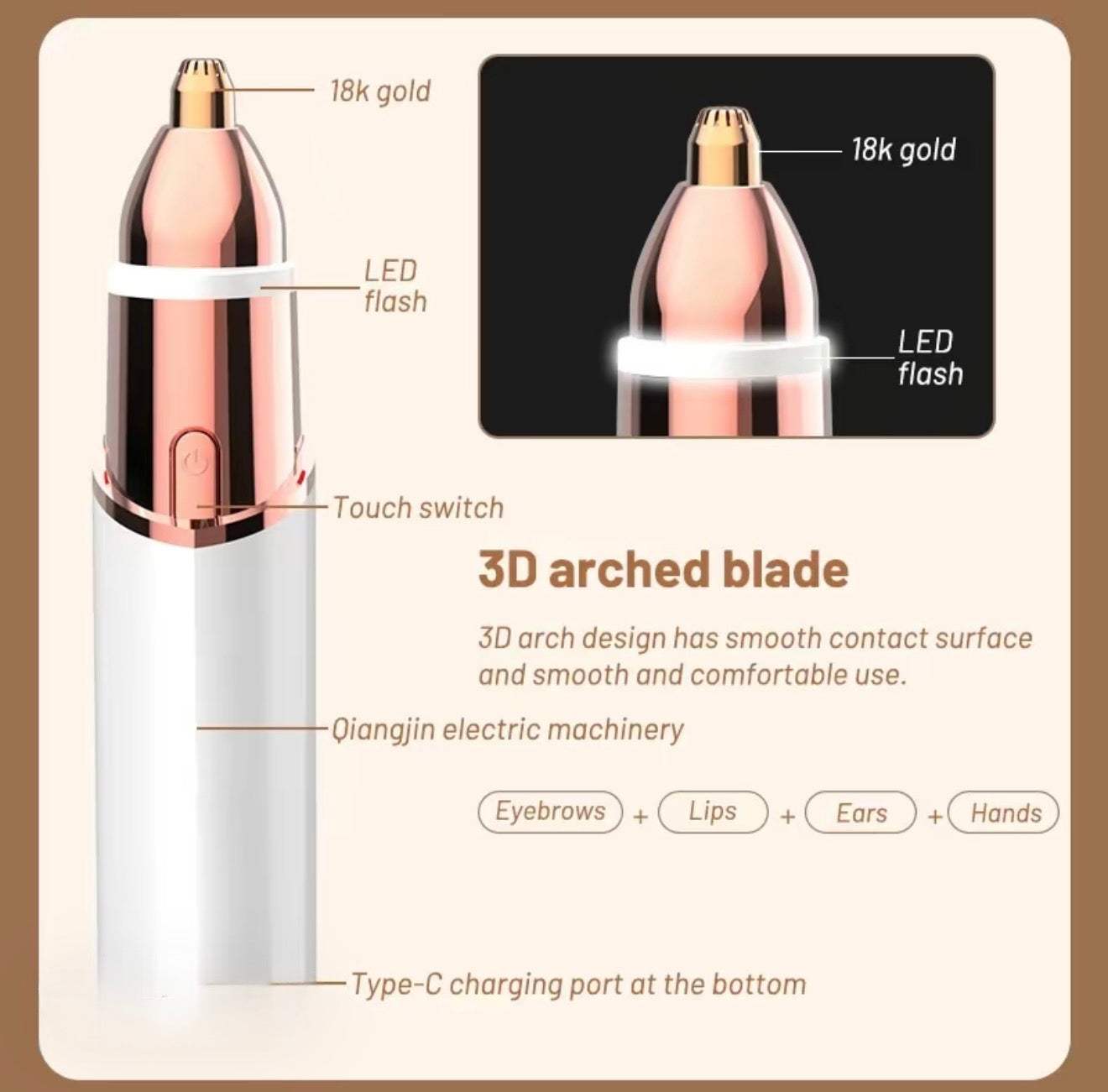 BrowSmooth 2-in-1 Facial Trimmer - Korvel