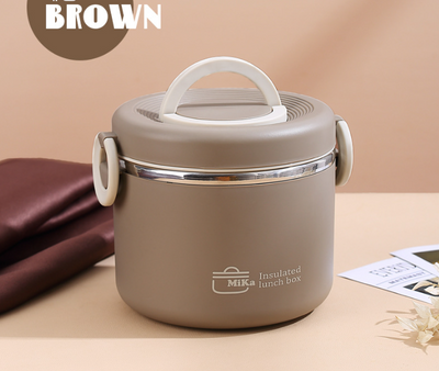 Portable simple stainless steel insulated lunch box with lid - Korvel