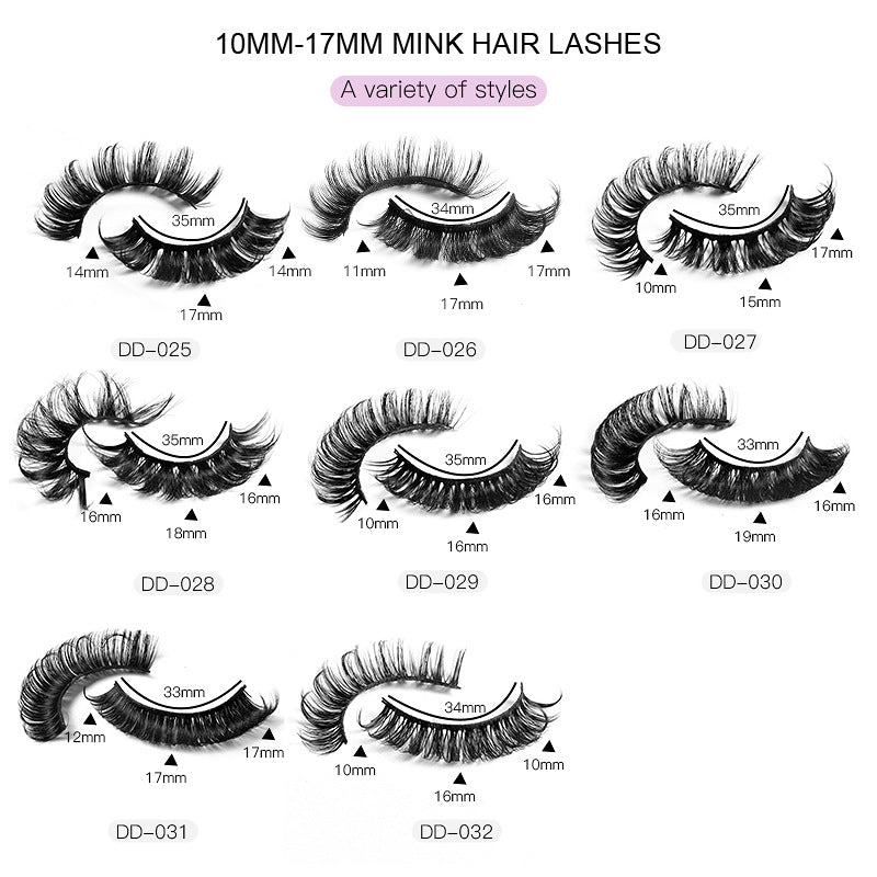 New DD Russian Large Roll Grafting Free False Eyelashes 10 Pairs Of Multi-Layer Thick Cross Mink Like Eyelashes - Korvel