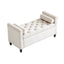 Storage Bench, 44.5-Inch Queen Velvet Button Bedside Bench, Entryway Living Room with Armrests, Nailhead Trim Cream White - Korvel