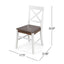 Roshan Farmhouse Acacia Wood Dining Chairs - White/Walnut (Set of 2)