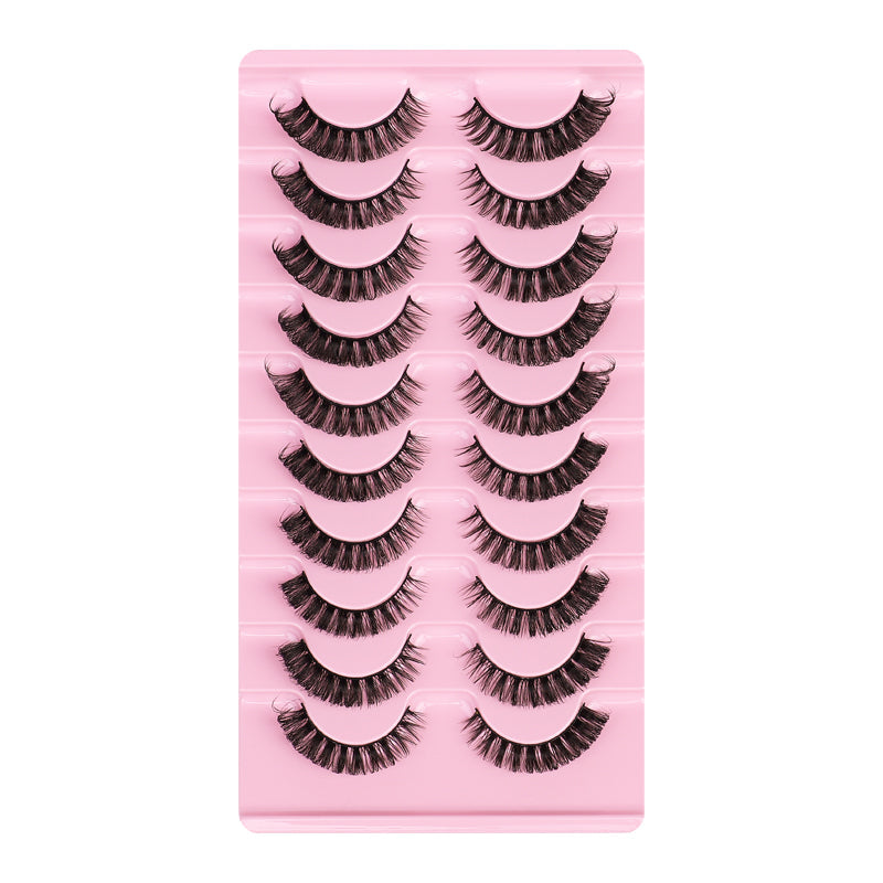 New Russian Volume False Eyelashes DD Curved Thick Eyelashes Ten Pairs Of Chemical Fiber Natural Charm Eyelashes - Korvel