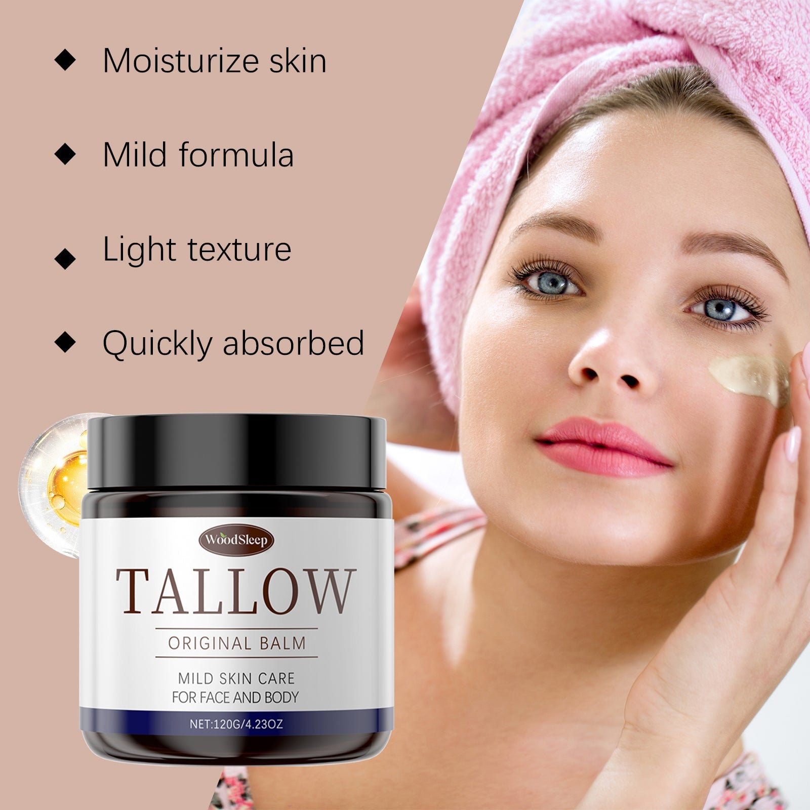 Tallow Honey Moisturizing Cream Facial Hydrates And Gently Nourishes The Skin - Korvel