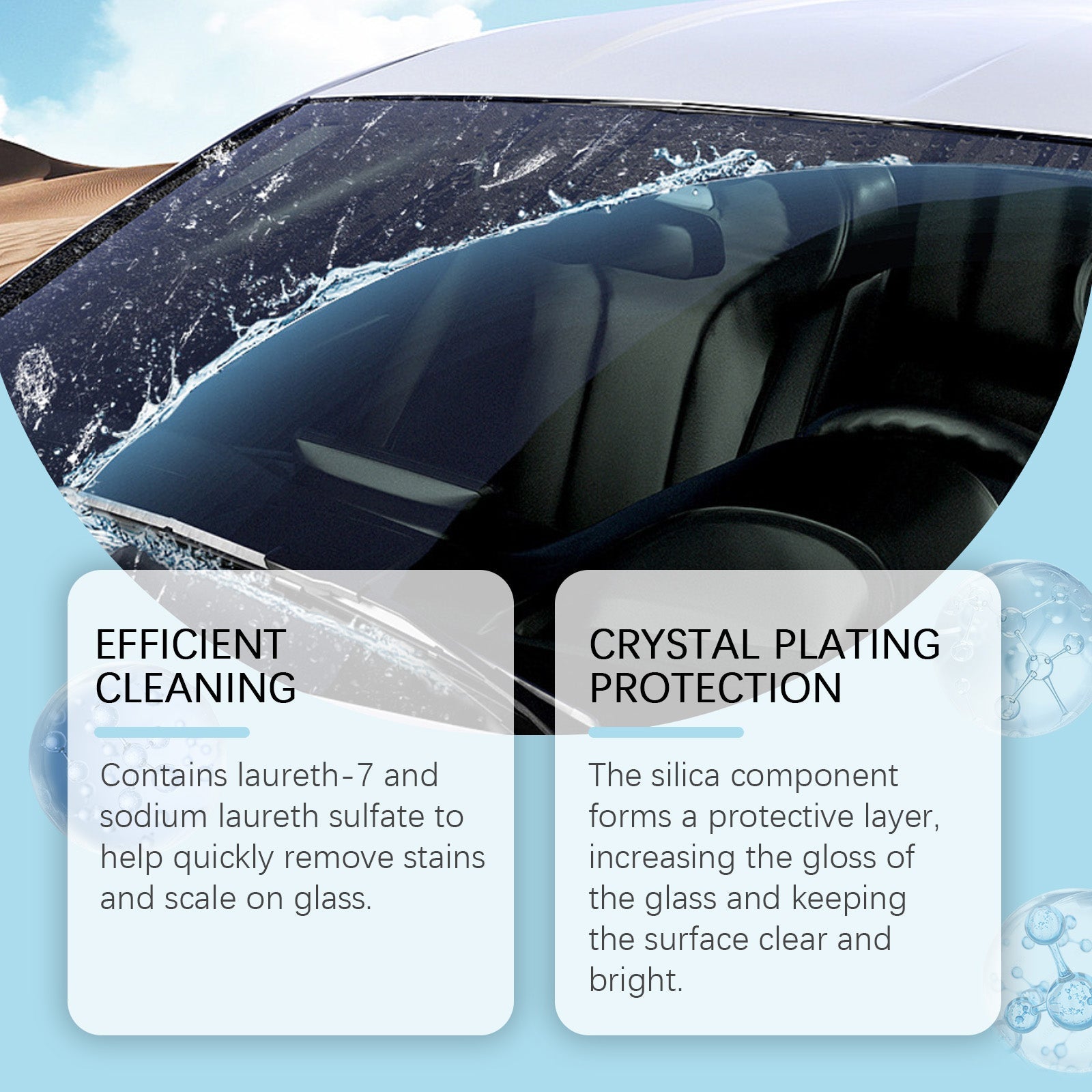 Car Coated Crystal Glass Water, Car Decontamination Wiper Clean Water Four Seasons Universal Rain Glass Water - Korvel