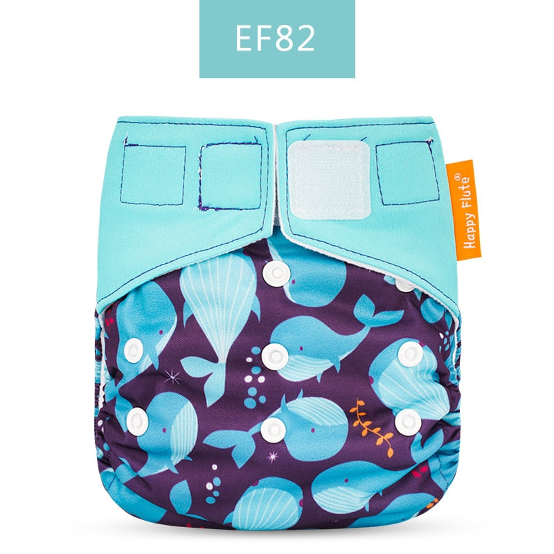 Happy Flute 1 pcs heavy wetter night AIO AI2 baby cloth diaper nappy one size fit all - Korvel