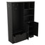 Multi-functional Hall Tree with Storage Shelves Drawers and Cabinet, Elegant Hallway Shoe Cabinet with Bench Modern Black - Korvel