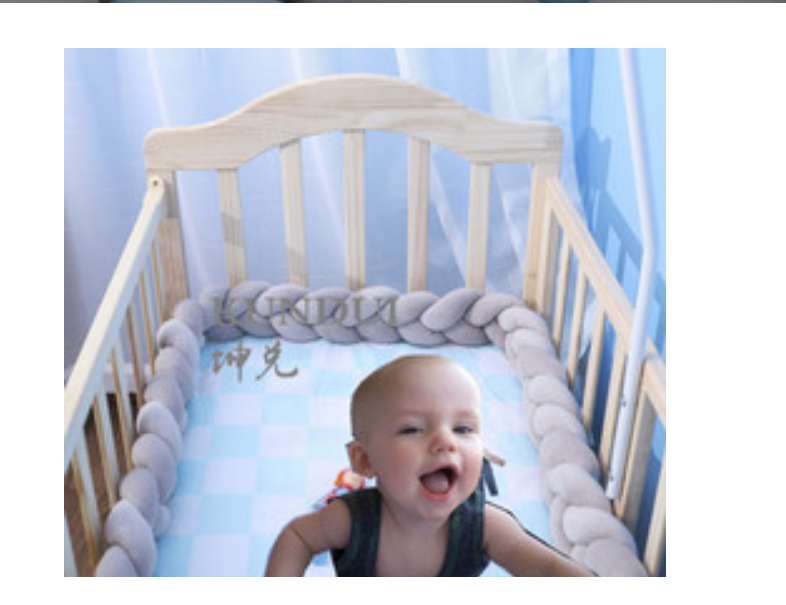 Coussin de Bumper de Lit Braid Knot pour Bébé de 100 cm Premium