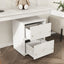 Twin Loft Wood Bed with Under-bed, Built-in Desk, a Storage Cabinet of 2 Drawers, Guardrails, Ladder,White - Korvel